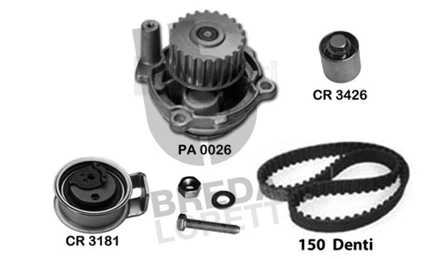 Pompe à eau + kit de courroie crantée BREDA LORETT KPA0629A