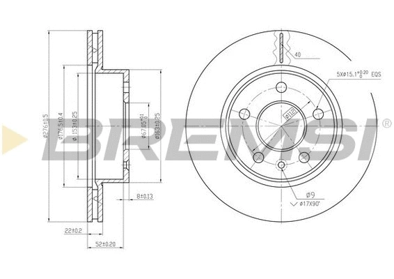 Disque de frein BREMSI CD6860V