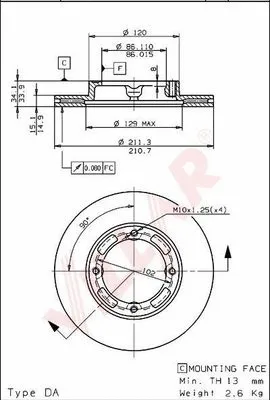 Disque de frein VILLAR 628.2154