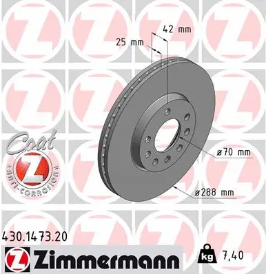 Disque de frein ZIMMERMANN 430.1473.20