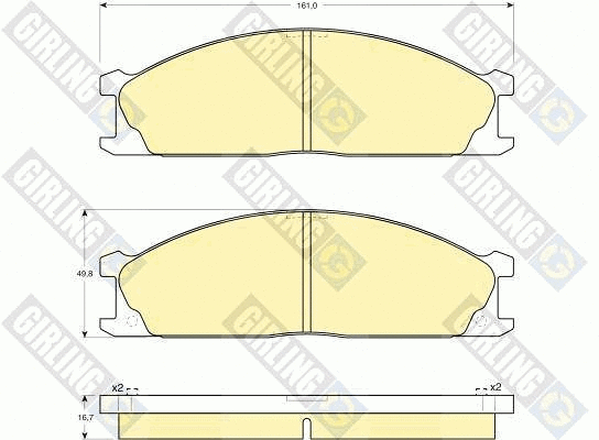 Kit de plaquettes de frein, frein à disque GIRLING 6110179