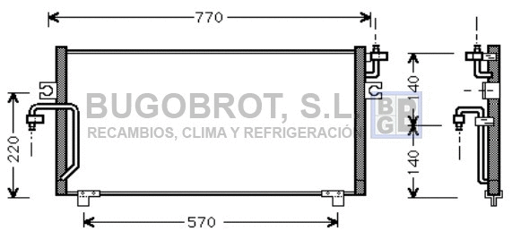 Condenseur, climatisation BUGOBROT 62-DN5193