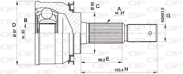Jeu de joints, arbre de transmission OPEN PARTS CVJ5308.10