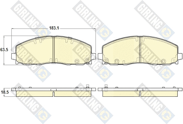 Kit de plaquettes de frein, frein à disque GIRLING 6119442