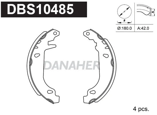 Jeu de mâchoires de frein DANAHER DBS10485