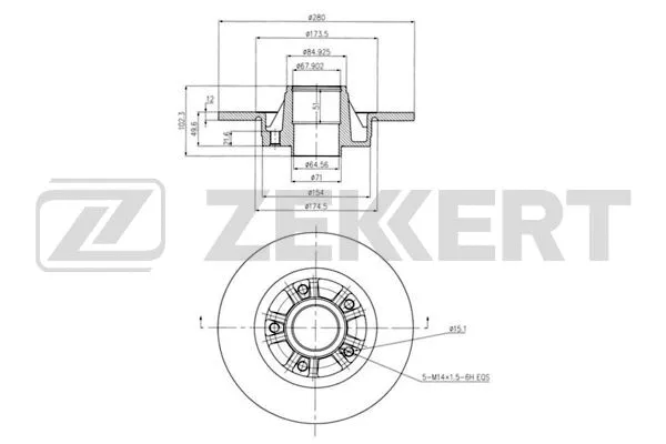 Disque de frein ZEKKERT BS-6072BZ
