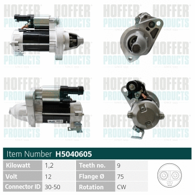 Démarreur HOFFER H5040605