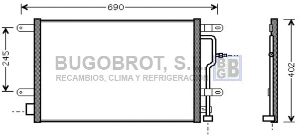 Condenseur, climatisation BUGOBROT 62-AI5194