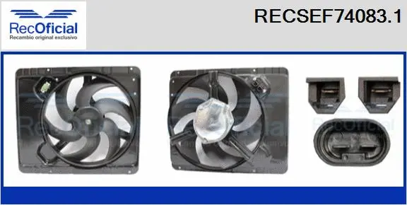 Moteur électrique, ventilateur pour radiateurs RECOFICIAL RECSEF74083.1