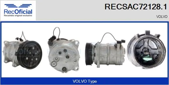 Compresseur, climatisation RECOFICIAL RECSAC72128.1