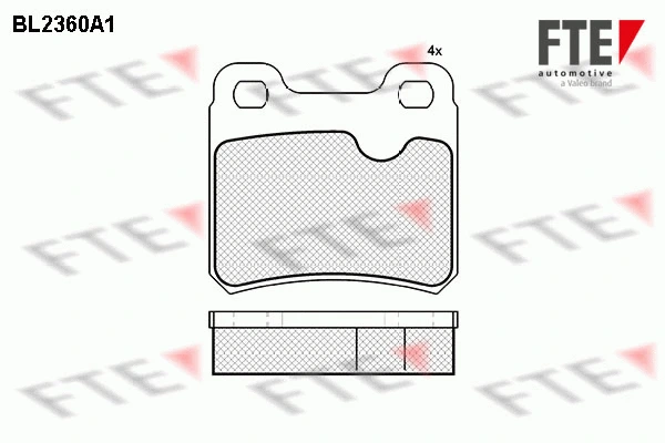 Kit de plaquettes de frein, frein à disque FTE 9010710