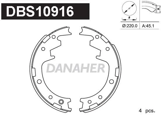 Jeu de mâchoires de frein DANAHER DBS10916