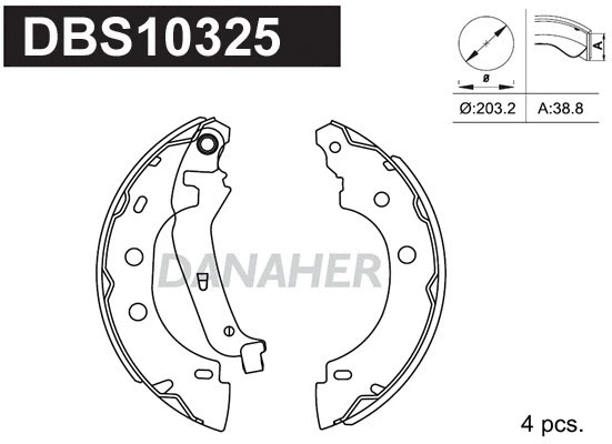 Jeu de mâchoires de frein DANAHER DBS10325