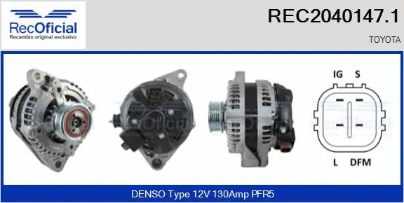 Alternateur RECOFICIAL REC2040147.1