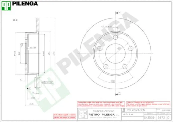 Disque de frein PILENGA 5872