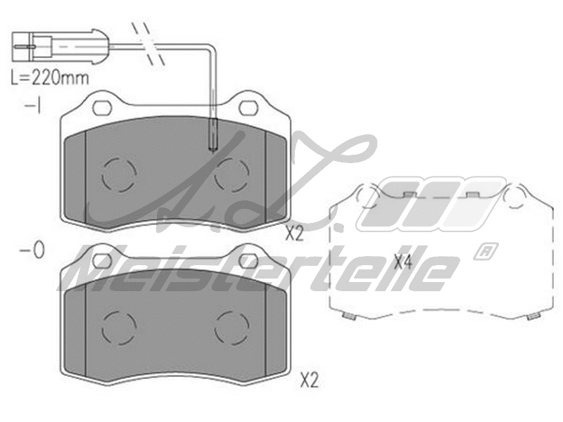 Kit de plaquettes de frein, frein à disque A.Z. Meisterteile AZMT-44-022-2144