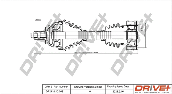 Arbre de transmission Dr!ve+ DP2110.10.0091