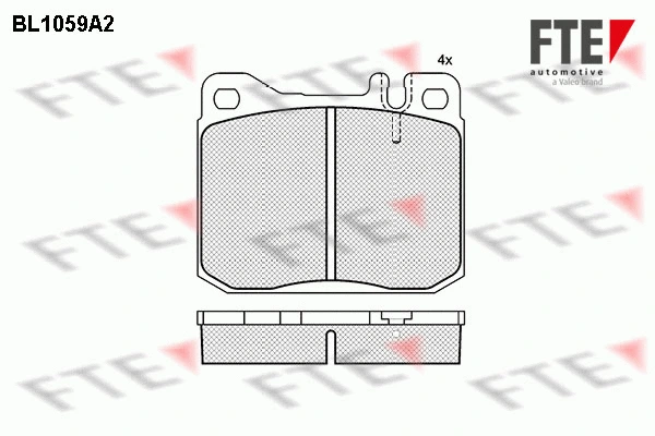 Kit de plaquettes de frein, frein à disque FTE 9010020