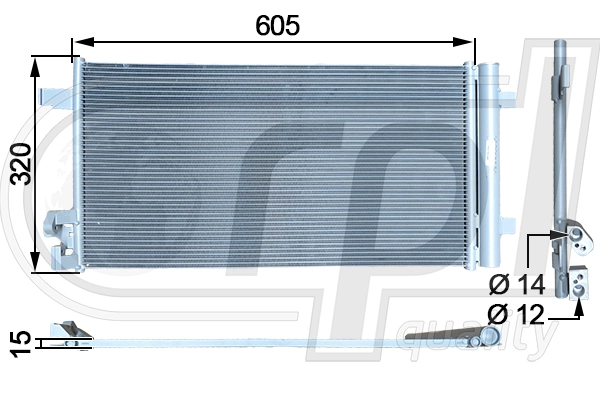 Condenseur, climatisation RPL QUALITY APCDAU5040
