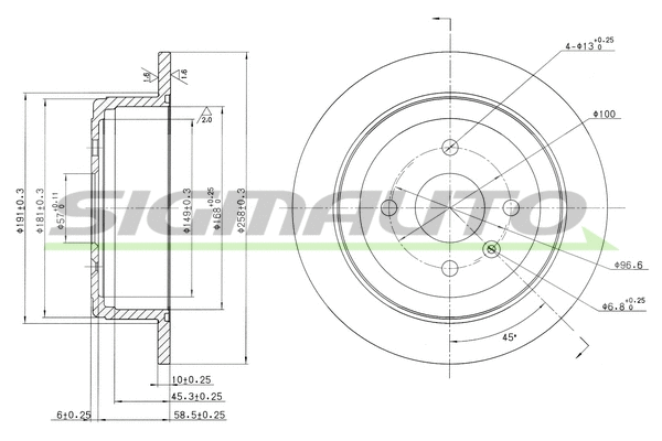 Disque de frein SIGMAUTO DBB187S