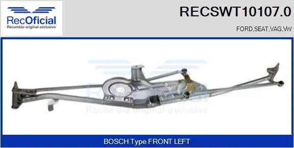 Tringlerie d'essuie-glace RECOFICIAL RECSWT10107.0