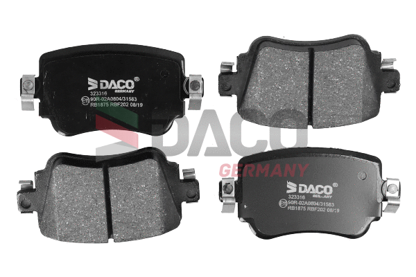 Kit de plaquettes de frein, frein à disque DACO Germany 323316