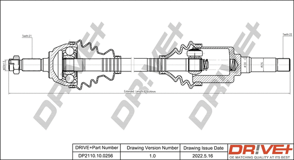 Arbre de transmission Dr!ve+ DP2110.10.0256