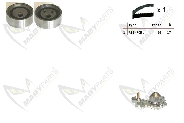 Pompe à eau + kit de courroie crantée MABYPARTS OBKWP0125