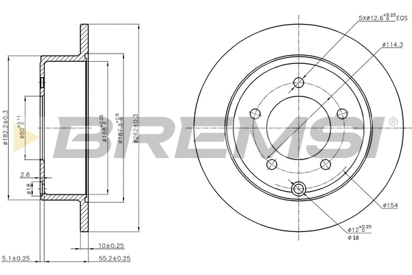 Disque de frein BREMSI CD7762S