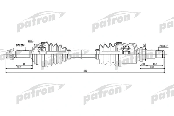 Arbre de transmission PATRON PDS0260