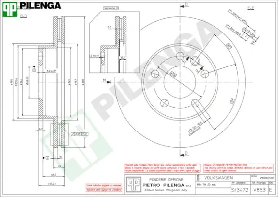 Disque de frein PILENGA V853