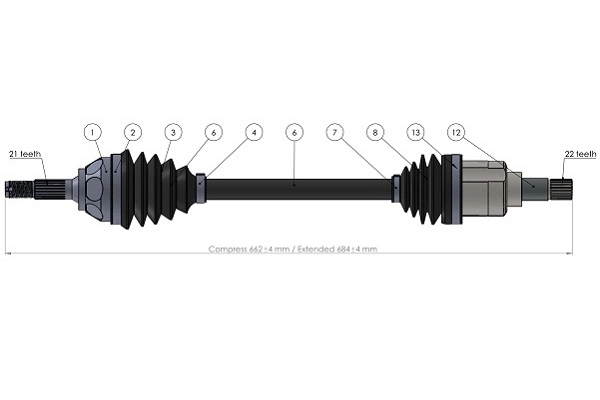 Arbre de transmission SERCORE 221909