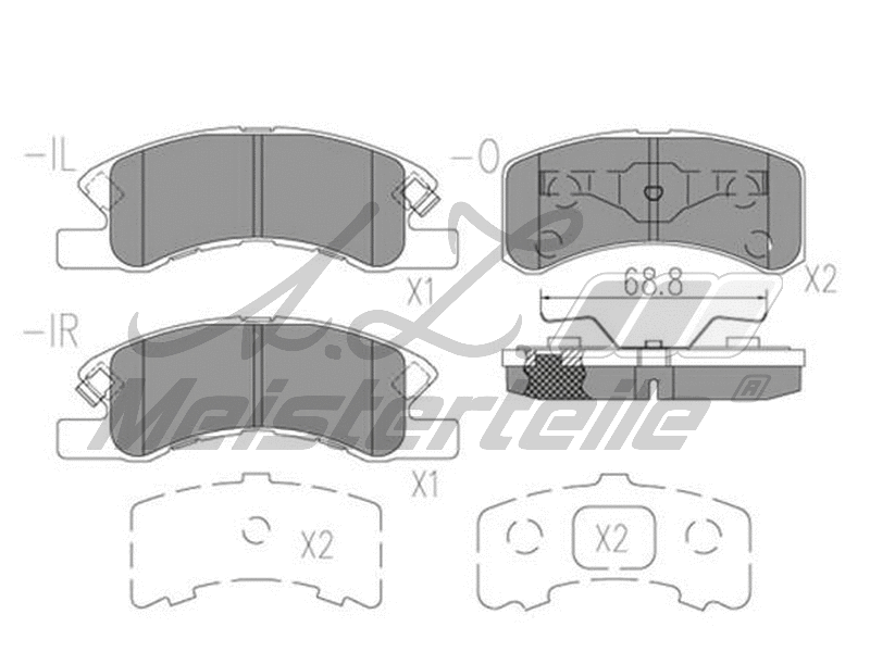 Kit de plaquettes de frein, frein à disque A.Z. Meisterteile AZMT-44-022-1703