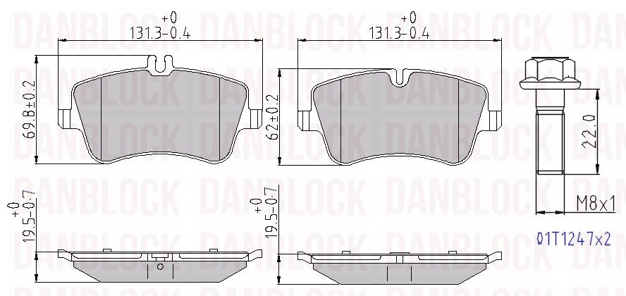 Kit de plaquettes de frein, frein à disque DANBLOCK DB 510395