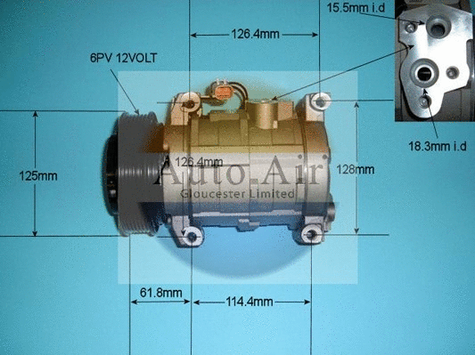 Compresseur, climatisation AUTO AIR GLOUCESTER 14-3541
