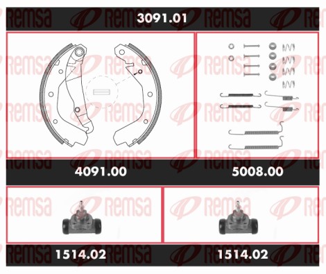 Kit de freins, freins à tambours REMSA SPK 3091.01