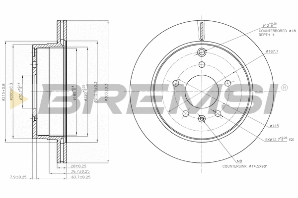 Disque de frein BREMSI CD7660V
