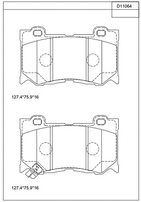 Kit de plaquettes de frein, frein à disque ASIMCO KD11064