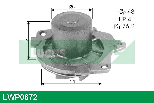 Pompe à eau, refroidissement du moteur LUCAS LWP0672