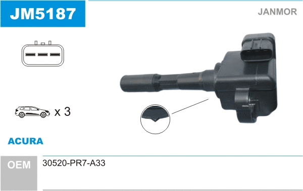Bobine d'allumage JANMOR JM5187