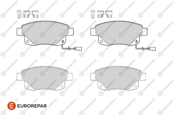 Kit de plaquettes de frein, frein à disque EUROREPAR 1686275380