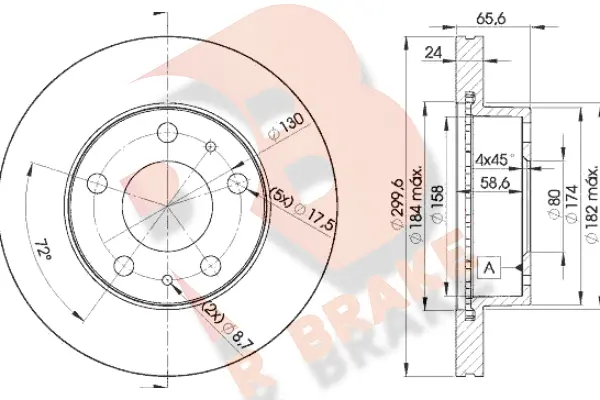 Disque de frein R BRAKE 78RBD24682