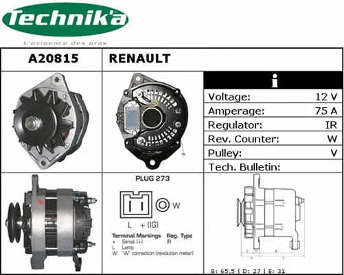 Alternateur Technika A20815
