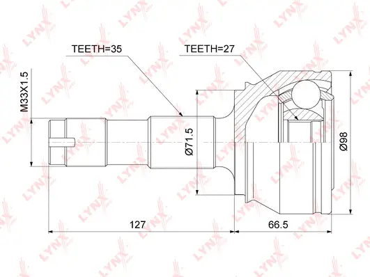 Jeu de joints, arbre de transmission LYNXAUTO CO-3842