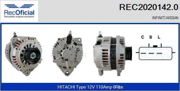 Alternateur RECOFICIAL REC2020142.0
