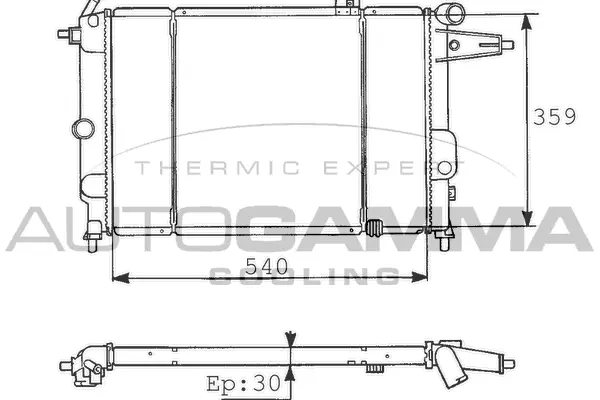 Radiateur, refroidissement du moteur AUTOGAMMA 100670