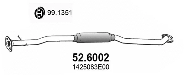 Silencieux central ASSO 52.6002