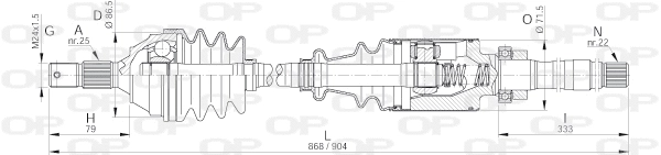 Arbre de transmission OPEN PARTS DRS6041.00