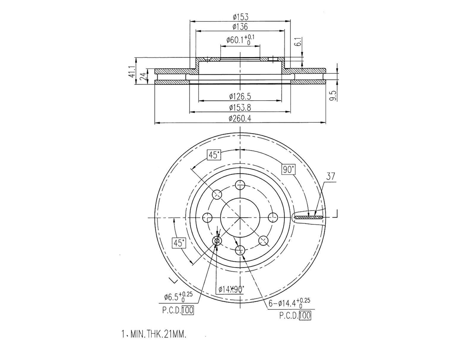 Disque de frein A.Z. Meisterteile AZMT-44-024-1076