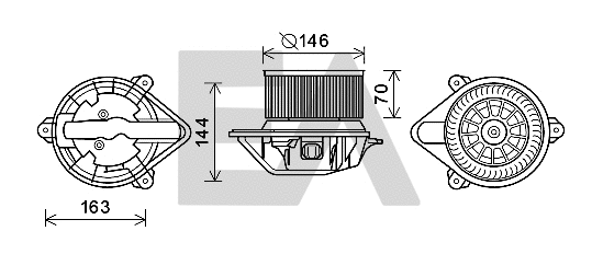 Moteur électrique, pulseur d'air habitacle EACLIMA 42A60008